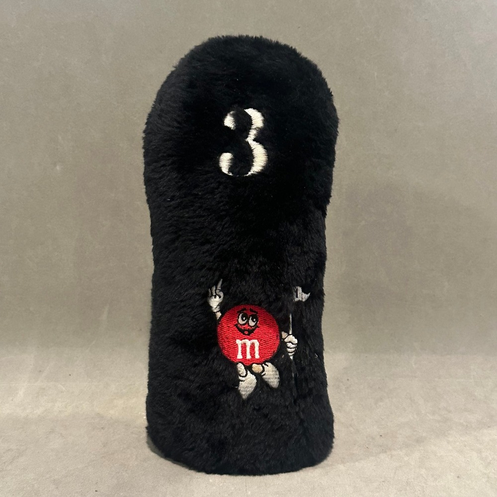 M&M's Red Character Golf Club Headcover #3 Fairway Wood Black Plush Faux Fur
